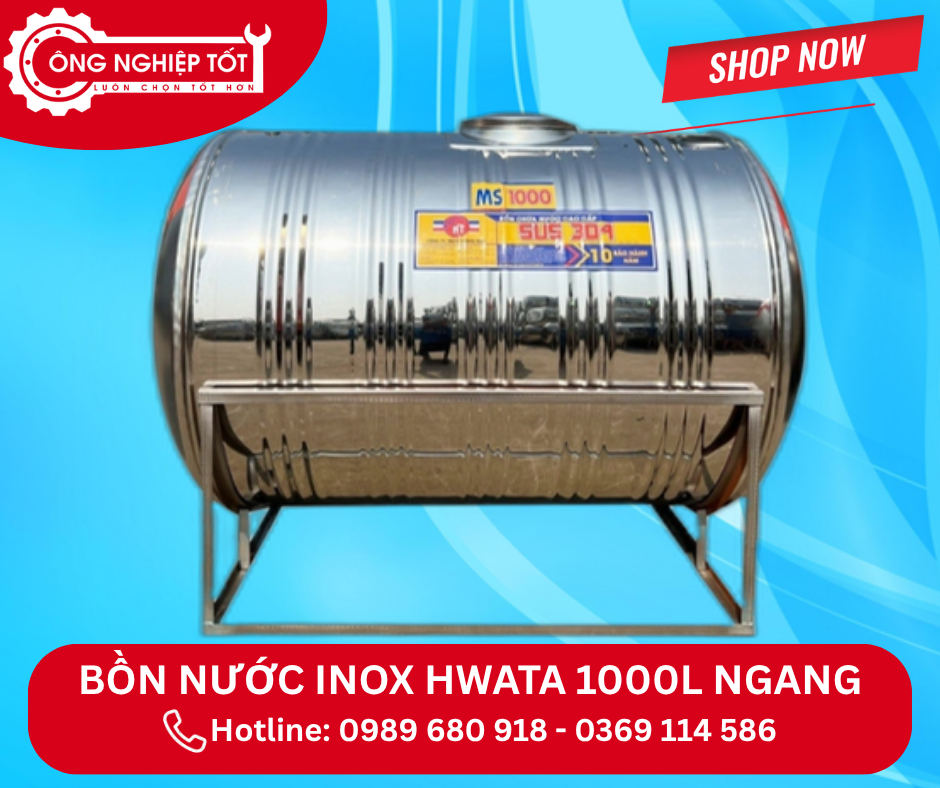 Địa chỉ mua Bồn Nước Inox Hwata 1000L Ngang chính hãng, giá tốt